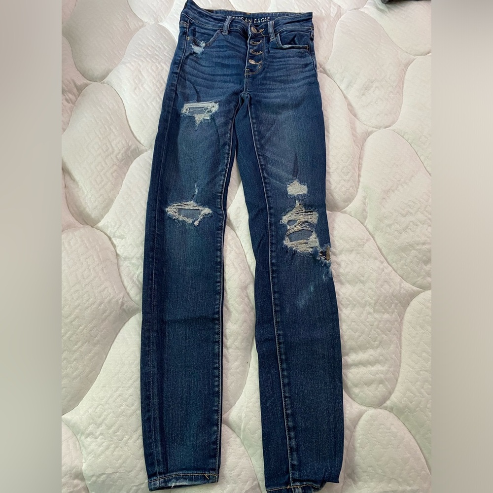 American Eagle Jeans, 3 holes, size 0